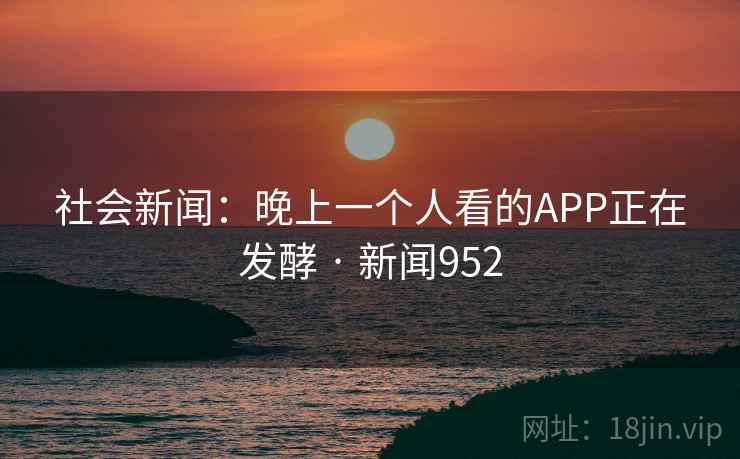 社会新闻:晚上一个人看的APP正在发酵 · 新闻952