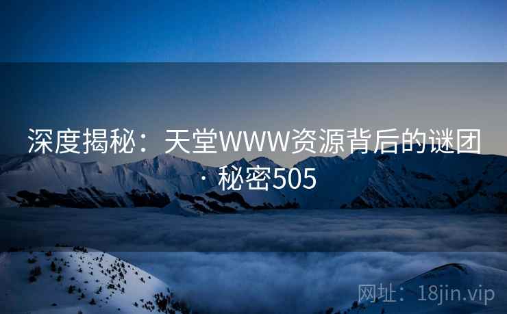 深度揭秘:天堂WWW资源背后的谜团 · 秘密505
